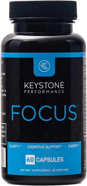 Focus Premium Nootropic Brain Supplement for Memory and Focus - Plant Based 60 Capsules for Men & Women - Brain Booster Bacopa Monnieri, Phosphatidylserine, L-Theanine