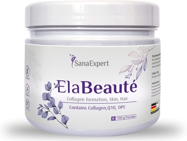 ElaBeauté, Dietary Supplement with Collagen, coenzyme Q10, OPC, zinc & Vitamins, Collagen Formation, Skin and Hair, Collagen Powder, 150g (1)