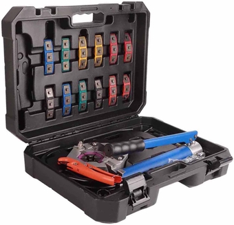 Auto Manual A/C Hose Crimper Kit Hydraulic Hose Crimper Manual AC Hose Crimper Kit Air Conditioning Repaire with Storage Box