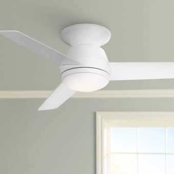 44" Marbella Breeze Modern Indoor Hugger Ceiling Fan with Dimmable LED Light Remote Control White Opal Glass for Living Kitchen House Bedroom Family Dining Home Office Room
