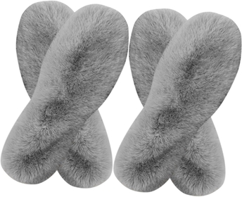 4 Pairs Universal Keep Warm Winter Inner Insoles Men and Women Inner Soles Winter Boots Crochet Fluffy Warm Inner Soles Slipper Sole Faux Rabbit Fur Winter Shoes Insoles