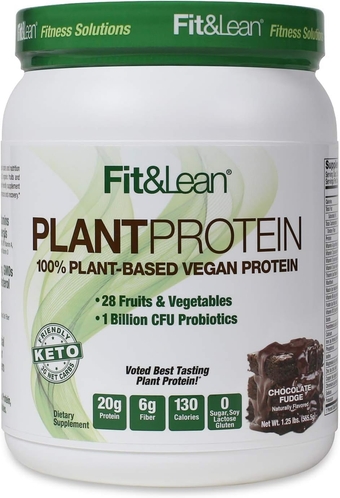 &  Plant Protein, Organic, Vegan Meal Replacement Protein Powder, 20g Protein, 6g Fiber, Probiotics, Chocolate, 1.25lb