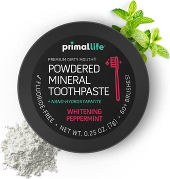 -Dirty Mouth Toothpowder, Activated Charcoal Tooth Cleaning Powder, Essential Oils, Hydroxyapatite, Kaolin, Bentonite Clay, 60+ Brushings, Organic, Vegan Black Peppermint 0.25oz