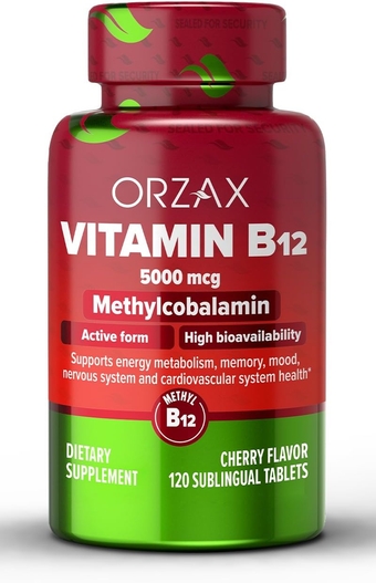Vitamin B12 5000 mcg Methylcobalamin for Memory, Mood, Cardiovascular and Energy Supplement - Cherry Flavored - 120 Sublingual Tablets