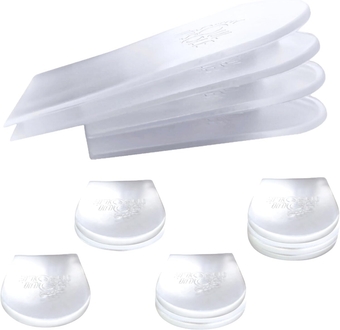 Heel Lift Inserts for Women and Men - 4 pcs Stackable Gel Heel Cushions, Adhesive Height Increasing s for Leg Length Discrepancy (Small: US Women 4-11 / US Men 5-9.5 / EU: 35-42)