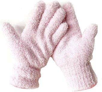 Dusting Glove Cleaning Cloth Gloves Microfiber Making Duster Easy For House Cleaning Trucks Cars Lamps Window, 2 Pair Pink