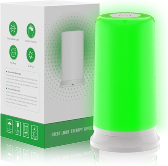 Green Light Lamp for Migraines,Mood Light Therapy Lamp 10000 Lux,Narrow Band Green LEDs for Headaches,Light Sensitivity,Insomnia,Anxiety Relief,Fast Asleep,Home,Office,Relaxation Night Light