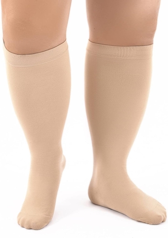 Compression Socks for Women Plus Size Compression Socks Wide Calf Men Women Medias de Compresion para Mujer Circulation Support Medical Pro 20-30mmHg Knee High Mens Womens Compression Socks 6XL Beige