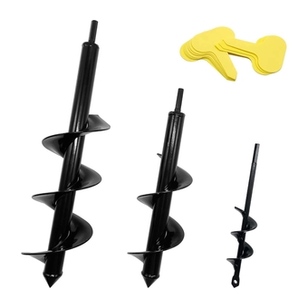 3PCS Auger Drill Bit Set for Planting, Bulb Planting Auger for Drill, Garden Auger Spiral Drill Bit, Auger Umbrella or Post Hole Digger for 3/8 inch Hex Drive Drill