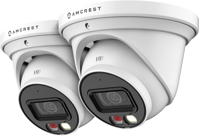 2-Pack UltraHD 4K (8MP) IP PoE AI Camera, 49ft Nightcolor, Security Outdoor Turret Camera, Built-in Mic, Human Detection, Active Deterrent, 129° FOV, 4K@15fps 2PACK-IP8M-2779EW-AI (White)