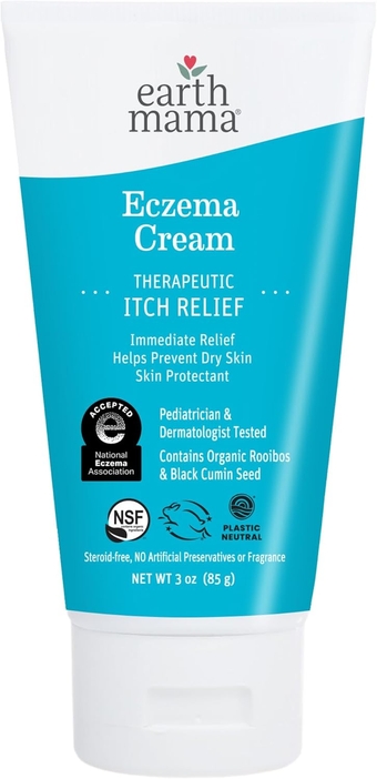 Eczema Cream | Therapeutic Itch Relief Moisturizer Lotion for Itchy Rashes, Bug Bites, Poison Oak, Ivy & Sumac | Steroid-Free Skincare, No Artificial Preservatives or Fragrance, 3-oz Tube