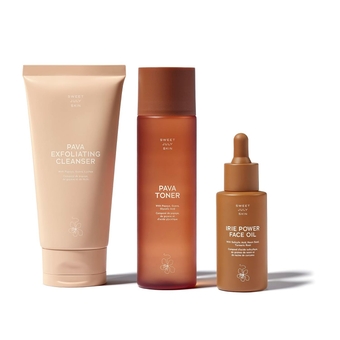SKIN The Essentials Set - 3 PC Full Size Cleanser, Toner, Facial Oil to Achieve Balanced, Glowing and Hydrated Skin