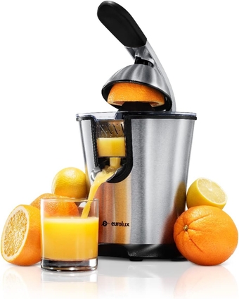 Electric orange juicer squeezer | Pro Stainless Steel Citrus Juicer with Soft Grip Handle for Effortless Juicing, Also Fits Lime & Grapefruit Auto Shutoff, Dishwasher-safe Parts, Pulp Control