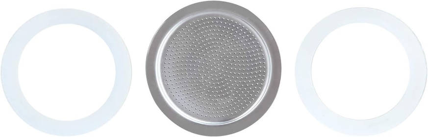 Stovetop Espresso Maker Replacement Silicone 4 Cup Size Gasket Seals and Filter Screen For  Moka Pot