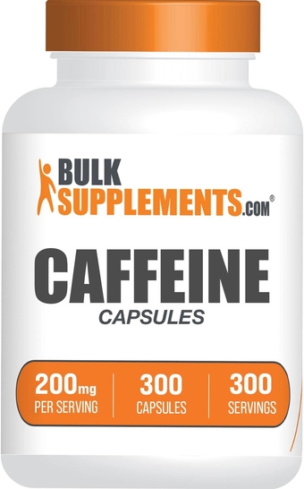 BulkSupplements.com Caffeine Capsules - Caffeine Supplements, Caffeine Pills 200mg - Caffeine Capsule, Stay Awake Caffeine Pills - 1 Capsule per Servings, 300-Day Supply, 300 Capsules