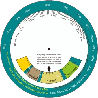 Professional Body Mass Index Wheel Calculator With Clear Scale Weight & Height Measurer Wheel Used For 20 Adult Bmi Measurement Tool Wheel Calculator With Clear Scale Weight & Height Measurer 20