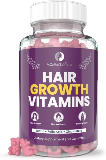 Postpartum Hair Loss Vitamin - Biotin Gummies for Hair Growth, Radiant Skin and Strong Nails - Promotes Scalp Health and Regrowth During Recovery and Adjustment Period. - 60 Count (1 Bottle)