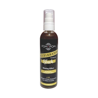 Tanning Oil Pompom - BLACK - 100% natural with vitamin E, Eco Friendly - 4 oz