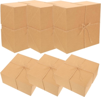 6pcs Boxes Gift Box Shirt Boxes Present Packaging Boxes Candle Boxes Gift Storage Boxes Present Storage Containers Paper Gift Cardboard Boxes Square Box Bridegroom Kraft Paper Bulk