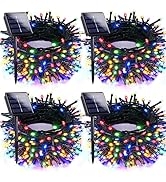 4pk Multi-Colored Solar Christmas Lights Outdoor Waterproof, 100 LED 33 FT Solar Powered LED Stri...