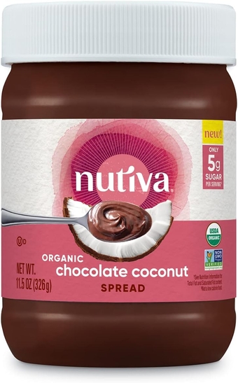 Organic Chocolate Coconut Spread, 11.5 oz - 5g Sugar Per Serving, Low Carb, Non-GMO, Gluten Free, Paleo, Vegan, Smooth, No Stir