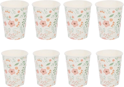 Espresso Cups Expresso Coffee Cup 24 Pcs Flower Paper Cups- Friendly Drink Cups Hot Cold Beverage Coffee Cups Party Paper Cups for Water Coffee or Tea Espresso Cups Expresso Coffee Cup