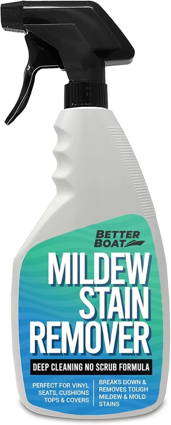 Mold and Mildew Stain Remover Cleaner  Seats Fabric, Canvas, Carpet, Vinyl Stain Removal s, RV, Car, Household Bathroom Shower Walls, Patio Outdoor Furniture, Pillows Spray w/o Gel 22Oz