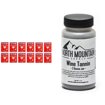 North Mountain Supply - RS-PC-12 Red Star Premier Classique Wine Yeast - Pack of 12 - Fresh Yeast & WT-2oz Wine Tannin - 2 Ounce Jar