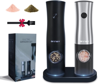 Electric Salt and Pepper Grinder Set, Pepper Mill Refillable，Adjustable Coarseness Spice Grinder，Battery Powered with LED Light Salt Grinder，Kitchen Gadgets for House Warming Gifts New Home