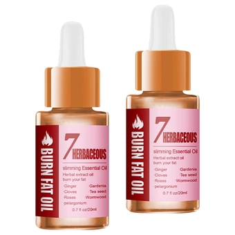 Burn Fat Oil 2 Pcs, Herbaceous Slimming Essential Oil, Weight Loss Essence, Detoxification Massage Oil Weight Loss Stomach Massage Oil, Healthy Massage Oil - 20ml