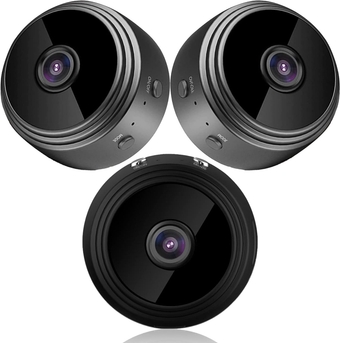 Wireless Security Camera Mini Camera Outdoor/Indoor with Audio, Home Surveillance Camera, 1080P IP HD Build-in Battery 350mah，Security Camera Battery Indoor（3-Pack）