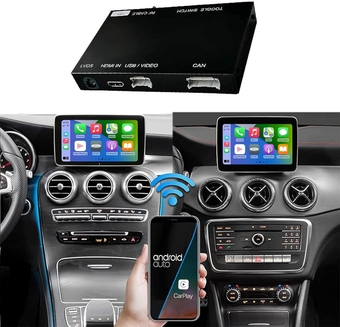 Wireless Carplay Retrofit Kit Decoder for Mercedes Benz C GLC CLA GLA Class W205 2015-2018 Year with NTG5.0，Support Android Auto, Mirrorlink, Reverse Camera