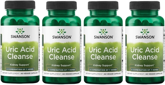 Uric Acid Cleanse - Natural Supplement Promoting Kidney Support - Features a Powerful Combination of 7 Herbs - (60 Veggie Capsules) 4 Pack