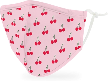 3-Ply Kid's Washable Cloth Face Mask Reusable and Adjustable with Filter Pocket - Cheery Cherries