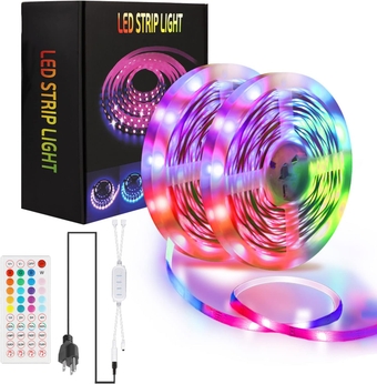 Led Strip Lights 50ft,Smart 12v Light Strips Music Sync 5050 RGB Color Changing Led Lights with App Control and IR Remote DIY Mode,Suitable for Bedroom Kitchen Home Party Decorations