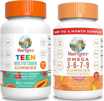 Teen Multivitamin Gummies & Omega 3 6 7 9 Gummies Bundle by 's | Vitamin C, Vitamin D and E, B Vitamins, Biotin, Zinc | Immune Support | Skin & Hair | Heart Health & Energy Support
