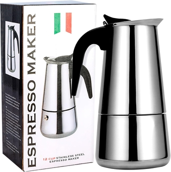 4 Cup 200ML 6.6oz Stovetop Espresso Maker Sainless Steel Moka Pot Espresso Maker Percolator Italian Coffee Maker Capable Moka Coffee Machine Cafe Percolator Maker for Home & Camping