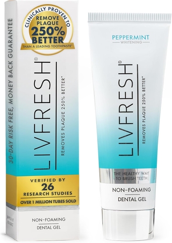 Gel Toothpaste - Clinically Proven, SLS-Free, Peppermint Flavor, Non-Foaming, Safe for All Ages, Removes Plaque 250%, Improves Gum Health 190%, Reduces Tartar