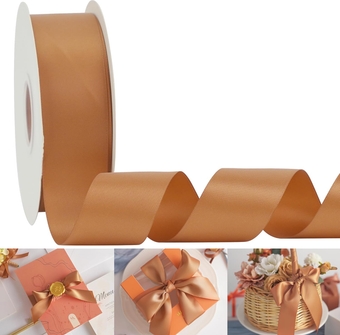 Terracotta Ribbon 1-1/2 inch Double-Faced Satin Ribbon 50 Yards Terracotta Silk Satin Ribbon for Fall Wedding, Crafts, Gift Wrapping, Flower Bouquet, Invitations, Holiday Decor, Bows Making