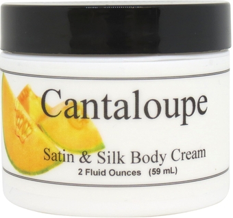 Cantaloupe Satin and Silk Cream, Body Cream, Body Lotion, 2 oz - Shea Butter, Aloe, Silk Amino Acids, Vitamin E, Phthalate-Free, Handcrafted in USA - Perfect For Women