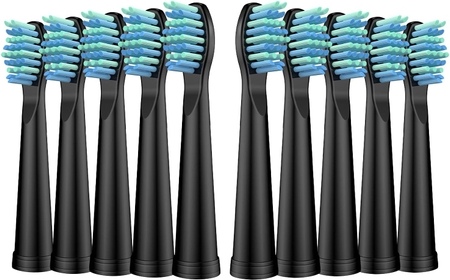 Replacement Toothbrush Heads for Fairywill, Electric Brush Heads Replacement for FW-507/508/515/551/917/959/D1/D3/D7/D8/2011, 10 Pack, Black…