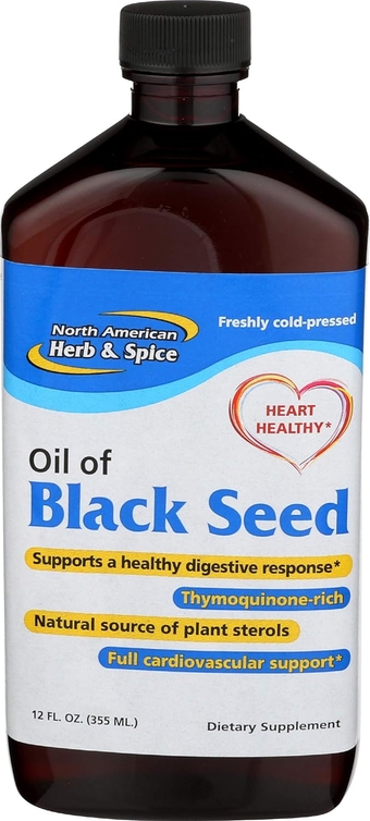 NORTH AMERICAN HERB & SPICE Black Seed Oil - 12 fl oz - Digestive & Immune Support - Contains Oreganol P73 Oregano Oil & Rosemary Oil - Non-GMO - 72 Servings