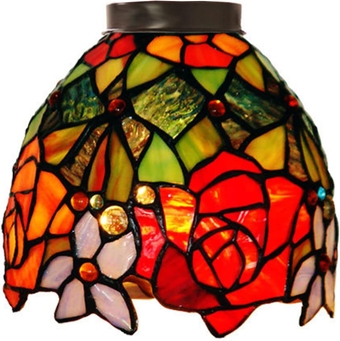 Rose Lamp Shade Replacement Only Tiffany Stained Glass Lampshades Retro Pastoral Lamp Cover Accessories Fit for Table Lamp, Pendant Light, Wall Light, Chandeliers, Floor Lights,7inch