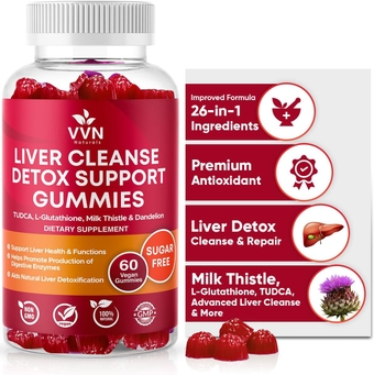 aturals Sugar-Free 26-in-1 Liver Cleanse Detox & Repair Fatty Liver Formula Gummies; 3000mg Blend of Glutathione, Silymarin Milk Thistle, Choline, TUDCA & More | Natural Liver Health - 60 Vegan Ct