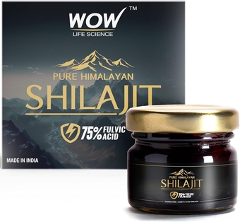 Wow Life Science Pure Himalayan Shilajit/Shilajeet Resin - 20g | Guaranteed 75%+ Fulvic Acid | Sourced from ~18,000 ft | for Stamina, Endurance & Strength | Contains Lab Certificate | 100% Ayurvedic