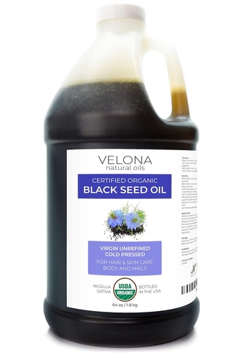 Black Cumin Seed Oil USDA Certified Organic - 64 oz | 100% Pure and Natural Carrier Oil | Unrefined, Cold Pressed | Hair, Body and Skin Care