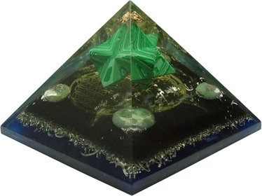 Multistone Pyramid Merkaba Flower of Life Symbol Energy Generator Reiki Healing Crystal