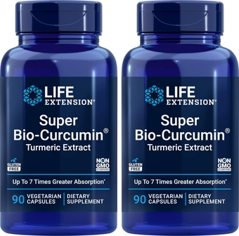 Super Bio-Curcumin Turmeric Extract 400mg, 90 Veg Caps (Pack of 2) - Vegetarian Capsule - Non-GMO - Highly Absorbable