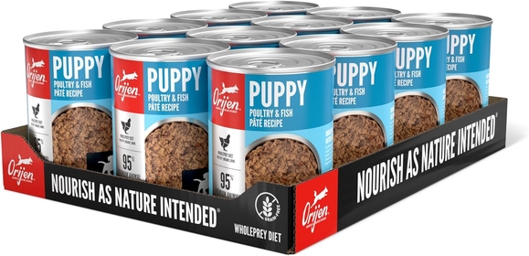 Puppy Poultry & Fish Pate Recipe Wet Dog Food, Pate Dog Food for Puppies, WholePrey Ingredients, 12.8oz (Case of 12)