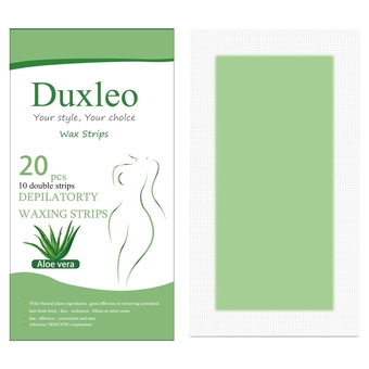 Wax Strips Hypoallergenic All Skin Types Beeswax-  Waxing Strips Aloe Vera Body Hair Removal For Women At Home Waxing Kit with 10 Double (20Pcs)